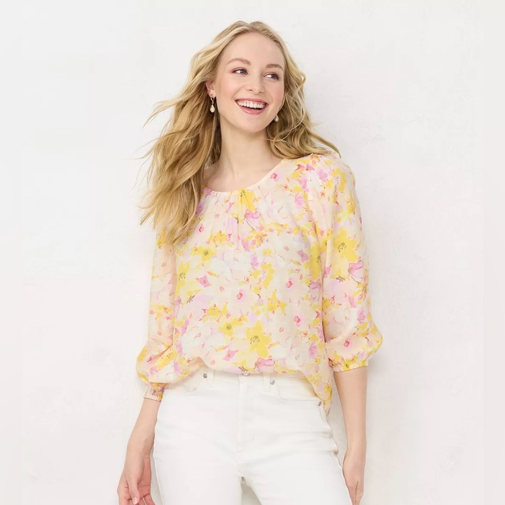 LC Lauren Conrad XXL Floral Blouse